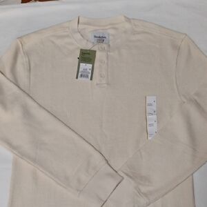 Goodfellows Ivory Long Sleeve Henley Size S